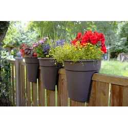 KHW KHW Geländerblumentopf Flowerclip, 3er Set, anthrazit