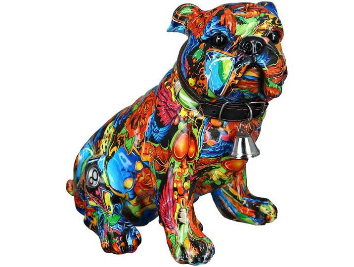 Street Art zittende mops hond