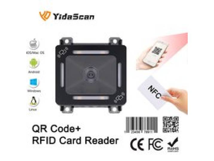 FM700B QR Code RFID-kaartlezer NFC 1D 2D QR-codelezer Toegangscontrole Barcodescanner USB RS232 Wiegand voor kiosktourniquet
