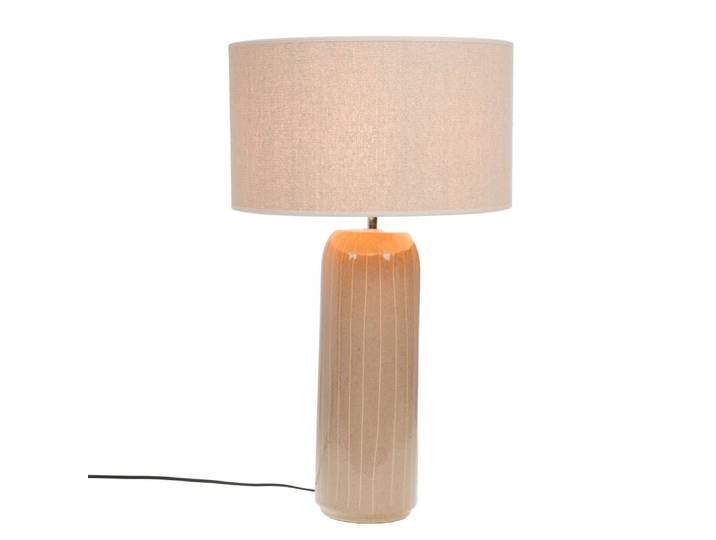 Lampe chris en céramique beige