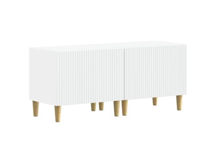 Kaorsrow 2er Set TV-Schrank Weiß Modernes Lowboard aus Holzwerkstoff Kompaktes 2er Set Fernsehtisch für Wohnzimmer & Schlafzimmer, mit flexibler Türmontage und feuchtigkeitsresistenter Fläche.