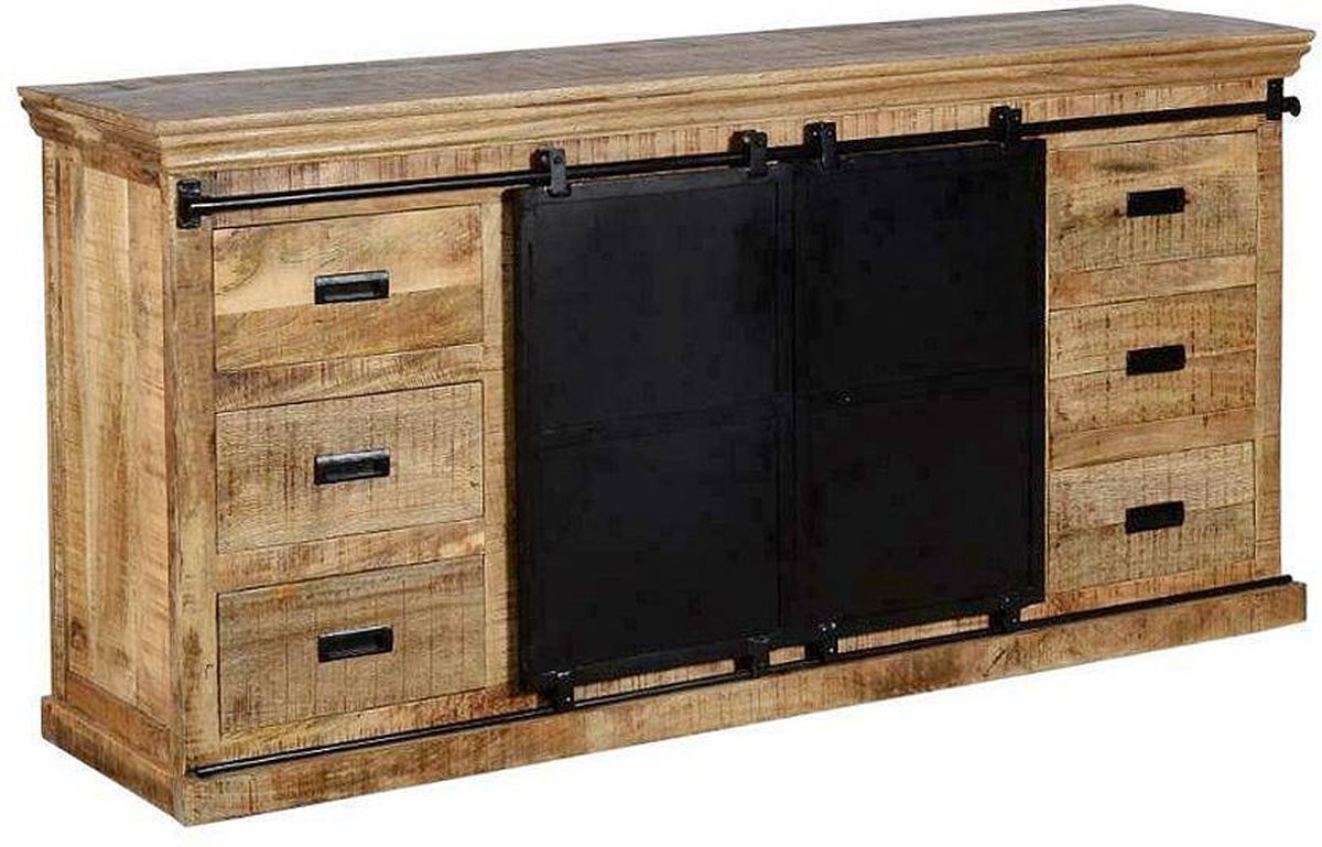 Mahom Industrieel Mangohouten Dressoir Newark Breedte: 220 cm