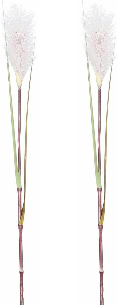Mica Decorations 2x Rietgras/pluimgras kunstplant - roze/witte pluim - 72 cm