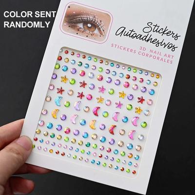 Uplift Picks GlamShine Rhinestone Face Stickers Self Adhesive Face Gem Stickers Festival Makeup Jewels 14
