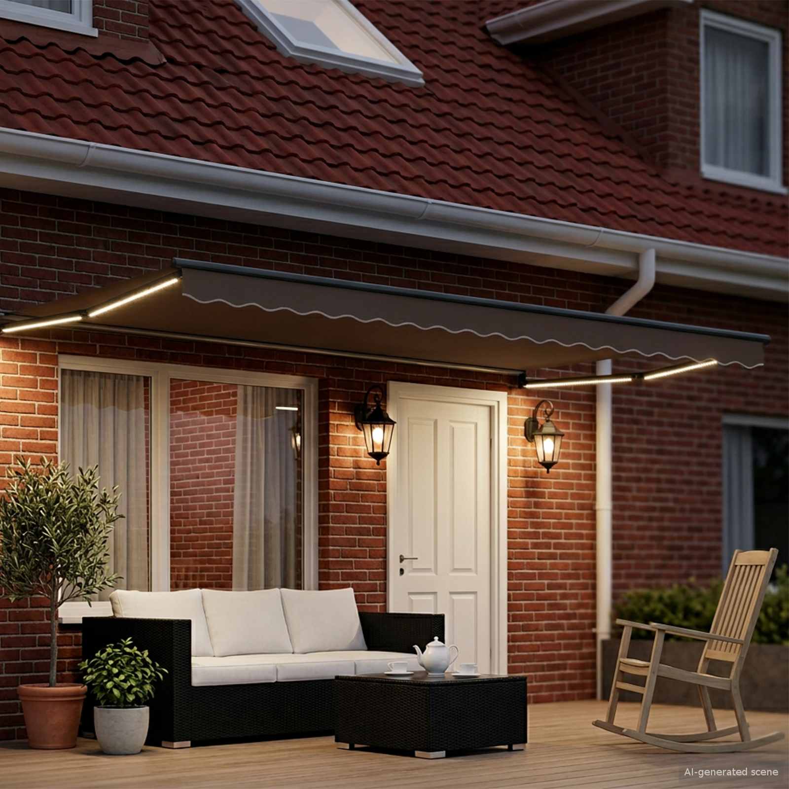 vidaXL Electric Retractable Awning Frame Anthracite 4,5 × 3 m
