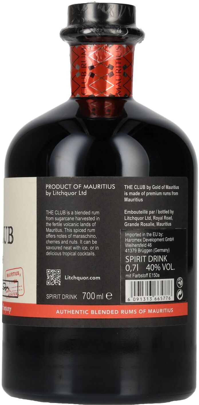 The Club Mauritius Spiced Rum 40% Vol. 0,7l