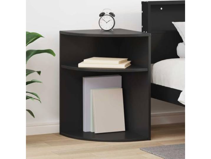KLGBNCVE Beistelltisch Schwarz 39,7 x 39,7 x 60 cm Holzwerkstoff Contemporary Design, robuste Holzwerkstoff-Konstruktion, mehrere Ablagen, vielseitig nutzbar, feucht abwischbar