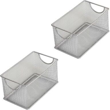 YBM Home All-Purpose Wire Mesh Storage Baskets: Organize Your Home with Open Bin Shelf Storage, Pack of 2