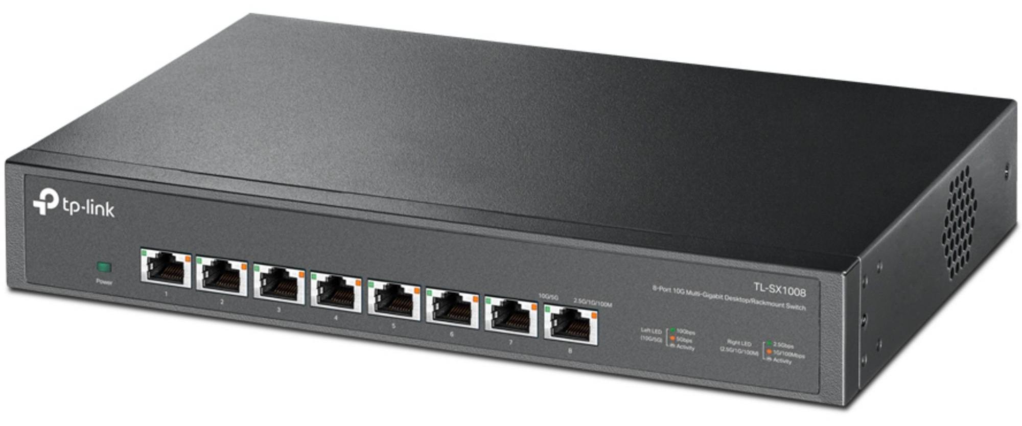 TP-Link 8-Port 10G Desktop/Rackmount Switch, Unmanaged, 10G Ethernet (100/1000/10000), Rack-Einbau, 1U