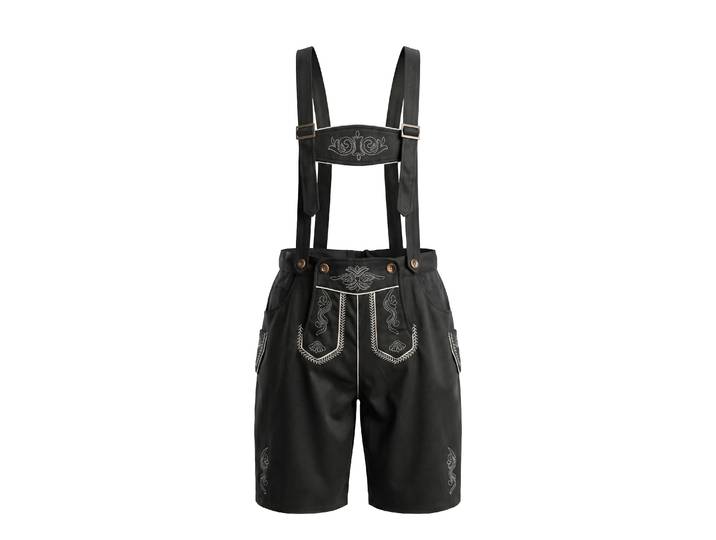 Lederhose Textil kurz schwarz Grösse 48