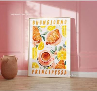 Uplift Treasures Buongiorno Espresso Coffee Canvas Wall Poster 3 19.69 27.56in Unframed