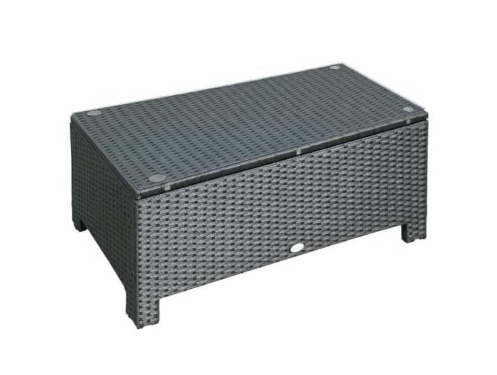Outsunny Garten Beistelltisch Rattan Outdoor Schwarz 85x50x39 cm