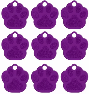 Inspire Curations PawGuard Personalized Pet ID Tags For Dogs & Cats purple 35x34x1 Mm