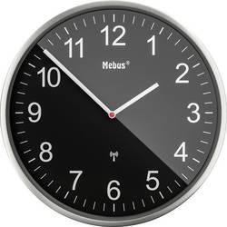 Mebus 19578 Funk Wanduhr 30 cm Silber Leisegang-Uhrwerk