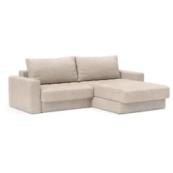 INNOVATION LIVING Ecksofa mit Armlehnen Akello Lounger Stoff Beige Sand