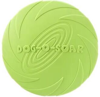 The Handy Homestead Soft Silicone Dog Flying Disc Fetch Toy For Puppy Training green 18cm