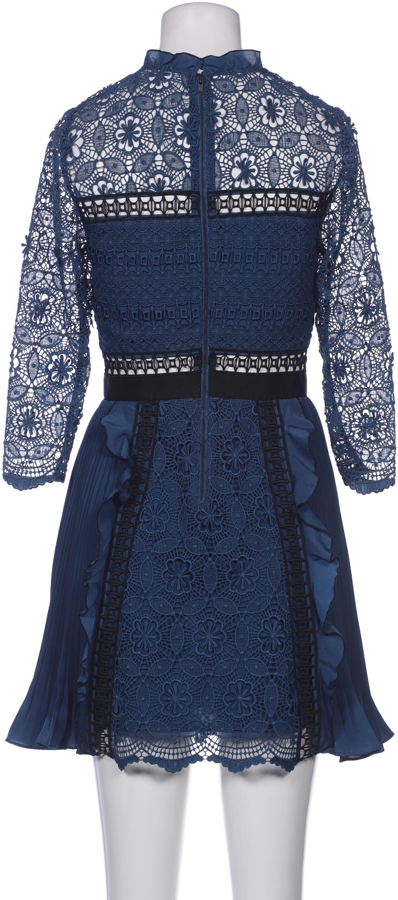 self-portrait Damen Kleid, Marineblau, Gr. XS (UK 6), Viskose / Synthetik - Second Hand