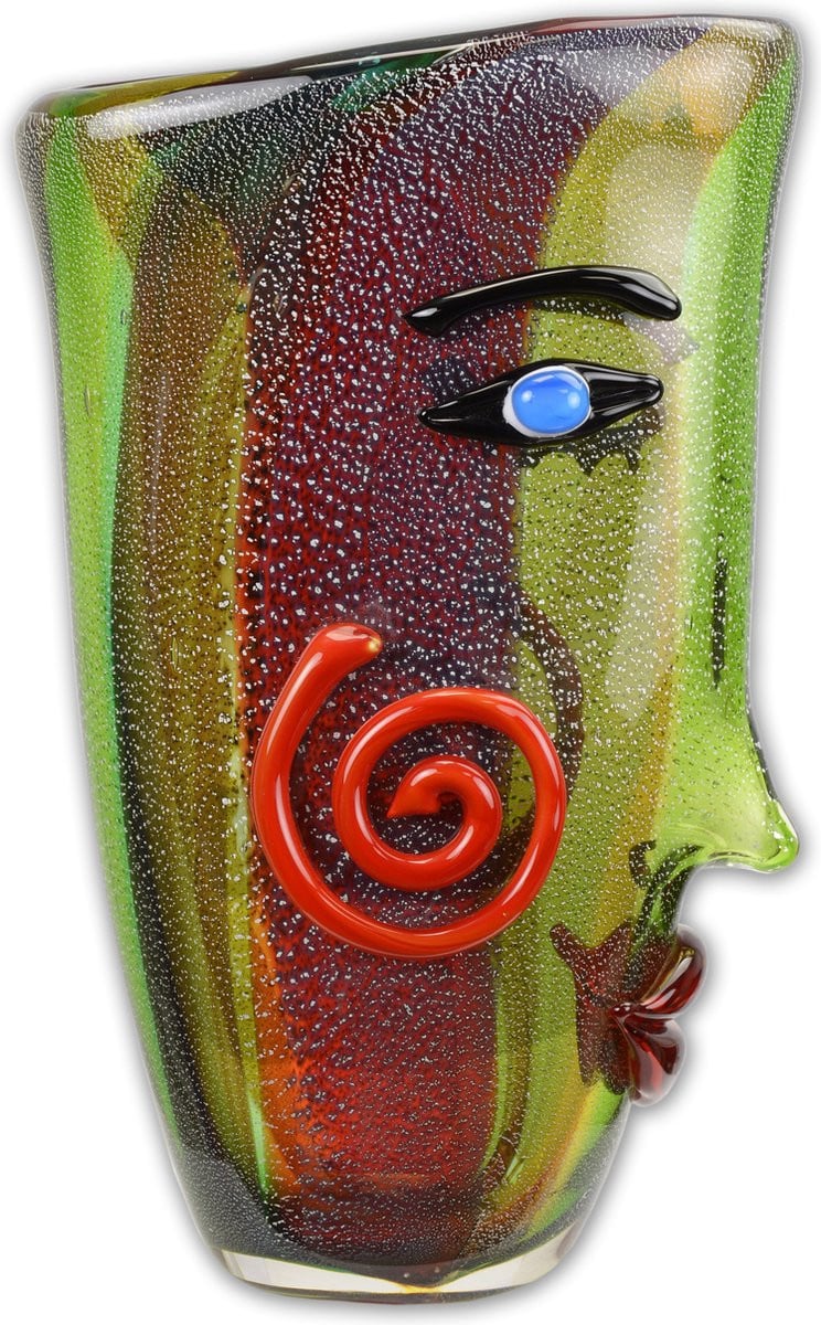Murano stijl glazen face vaas