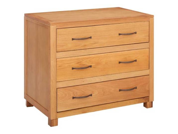 Helloshop26 Moderner rechteckiger Schrank mit 3 Schubladen und viel Stauraum, Wohnzimmer, Flur, 80 x 50 x 70 cm, aus Holz, Braun, 02_0058223