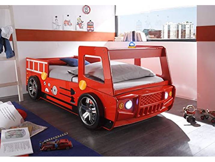 möbelando Bett Kinderbett Jugendbett Auto Kinder Jugend Autobett Spark I Rot