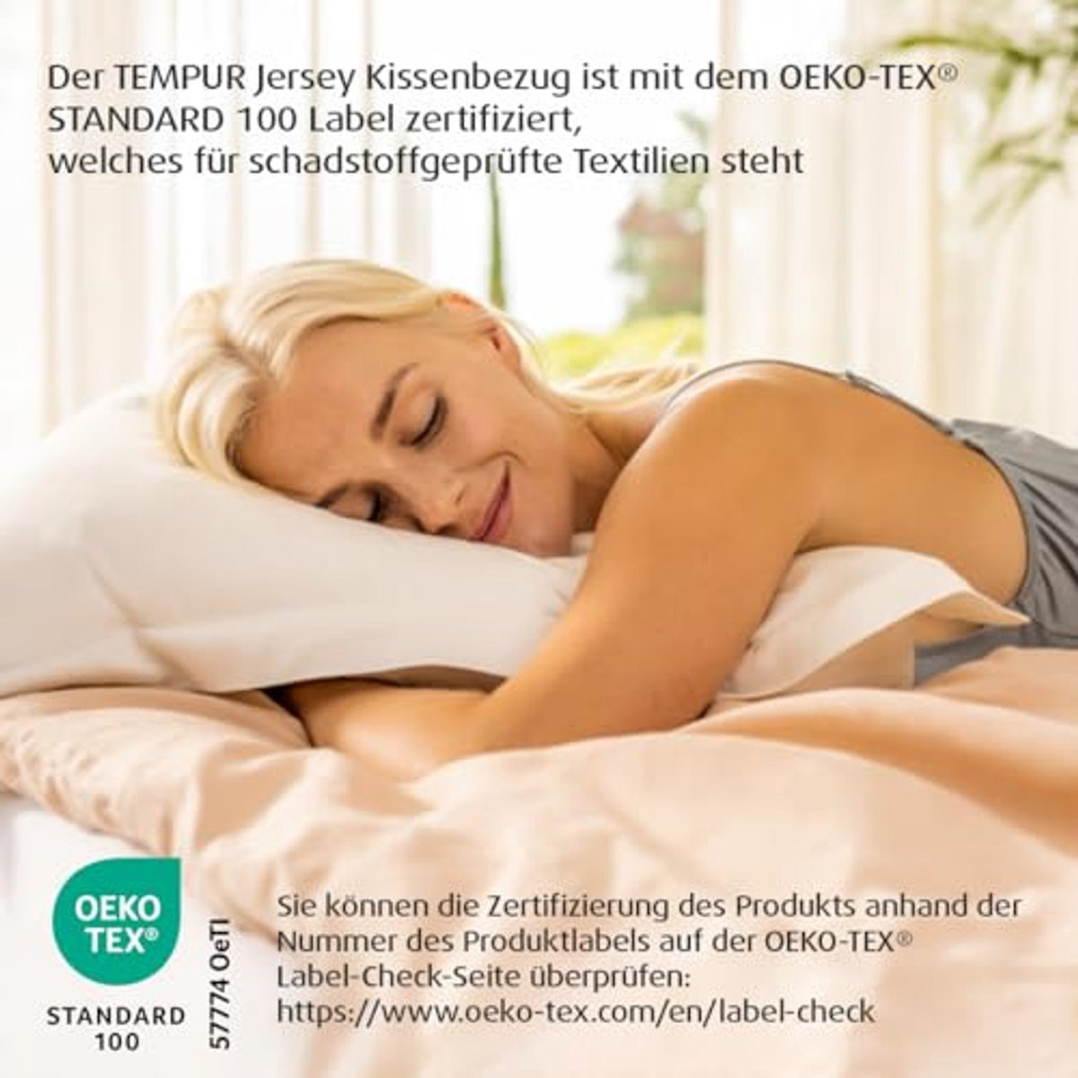 Jersey Kussenhoes voor Millennium Slaapkussen - Stretch Cover - Beige