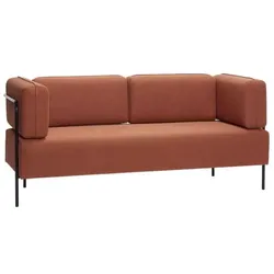 Hübsch, Sofa + Bettsofa, Block Sofa Rotbraun (3-Sitzer)