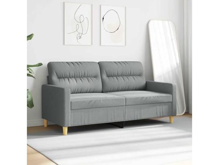 KTHLBRH 2-Sitzer-Sofa, hellgrau, 140 cm, aus Stoff Gestell aus robustem Metall, Polsterung aus Schaumstoff, modernes Design, 158 x 77 x 80 cm