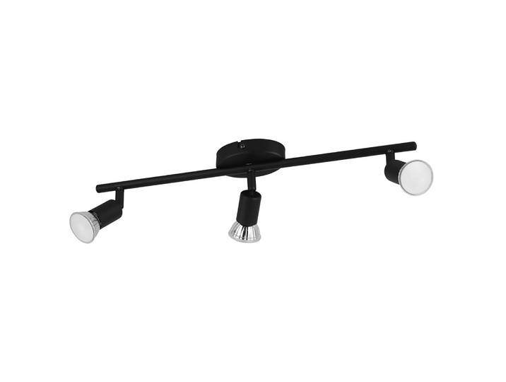 Plafonnier Buzz 49 x 10 x 6cm Noir 3 Matériau : Métal Surface en métal : Laqué Type de métal : Acier LED GU10