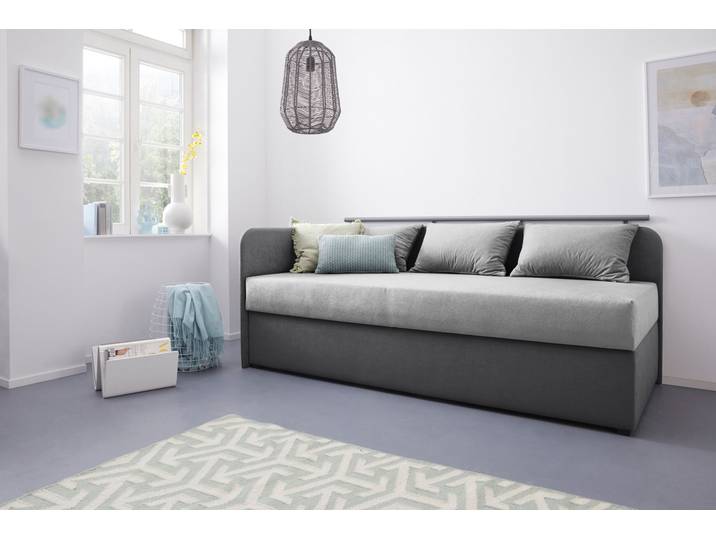 Polsterliege MAINTAL Diana , grau (grau, anthrazit), B:93cm, Komplettbetten