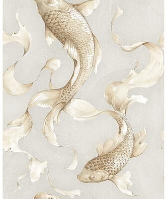Seabrook Designs Koi Fish Unpasted Wallpaper