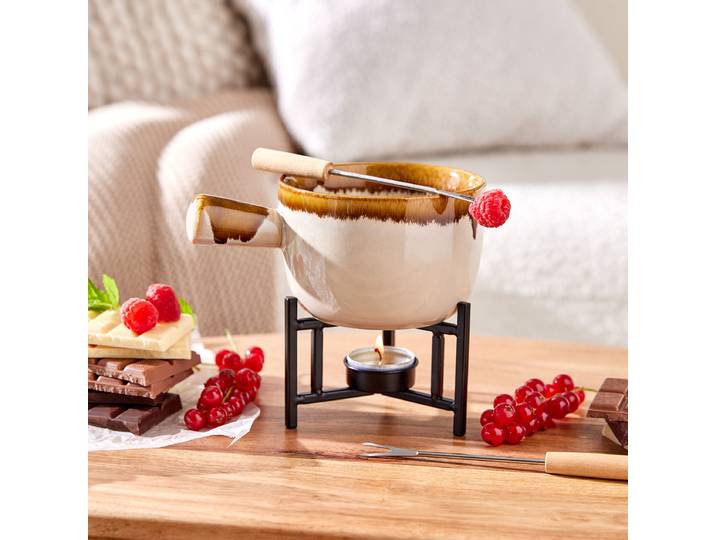 Schokoladenfondue 12 x 8 x 17cm Beige/Beige