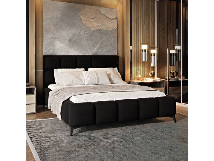 Lit coffre 180x200 sommier inclus Mira Noir