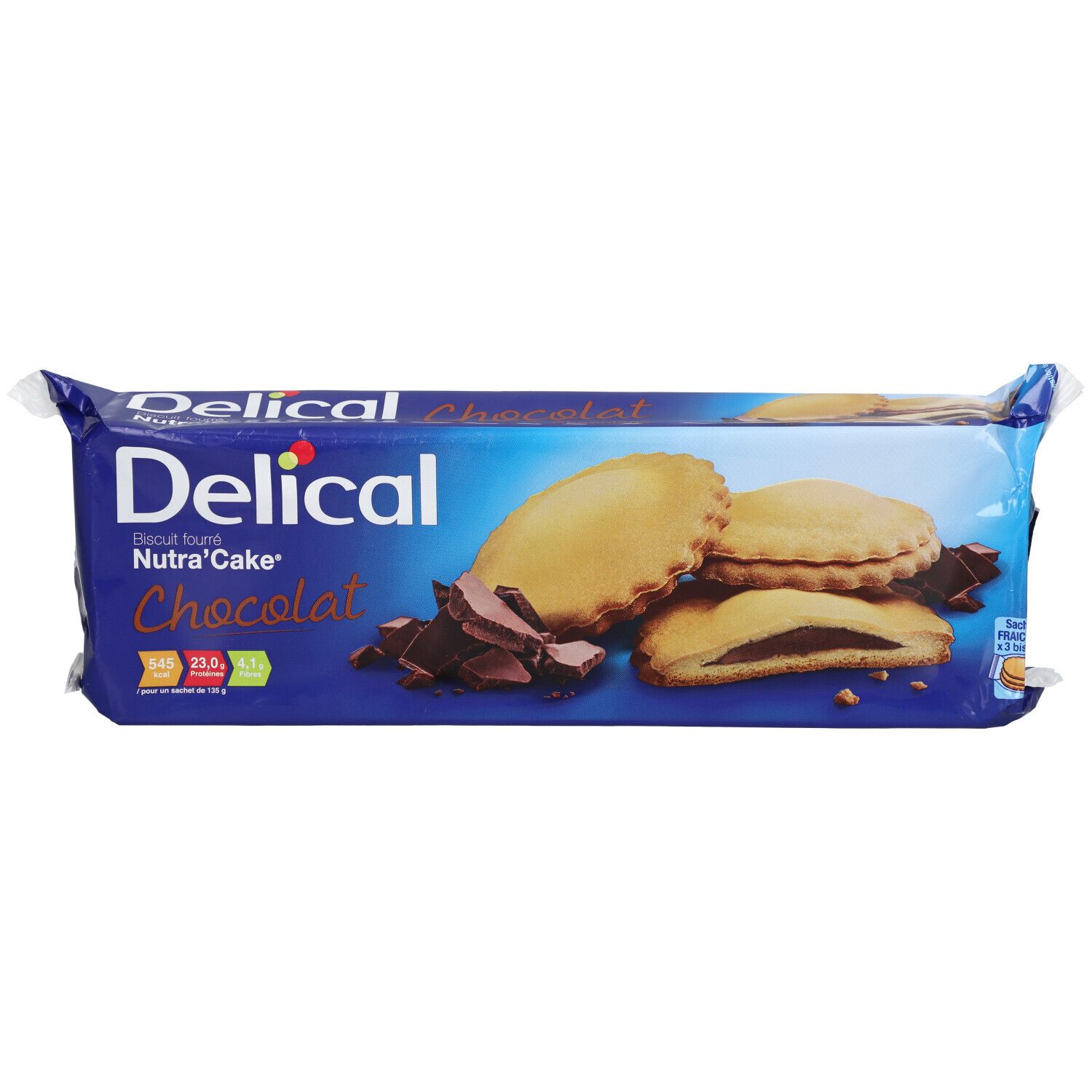 Delical Nutra Cake Chocolade 3x135 g Kekse