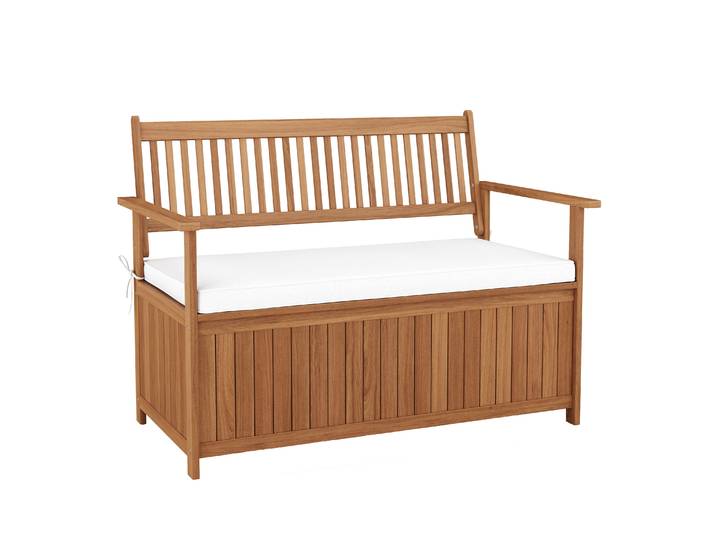Truhenbank Holz PINTO 119 cm natur/weiss