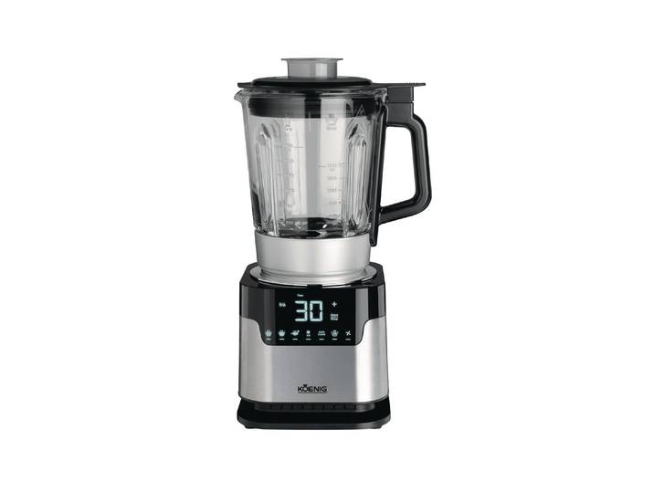 KOENIG Küchenmaschine mit Kochfunktion Soup & Steam , silber (silberfarben, schwarz), B:22,5cm H:44cm T:18,5cm, Küchenmaschinen, Küchenmaschine mit Kochfunktion