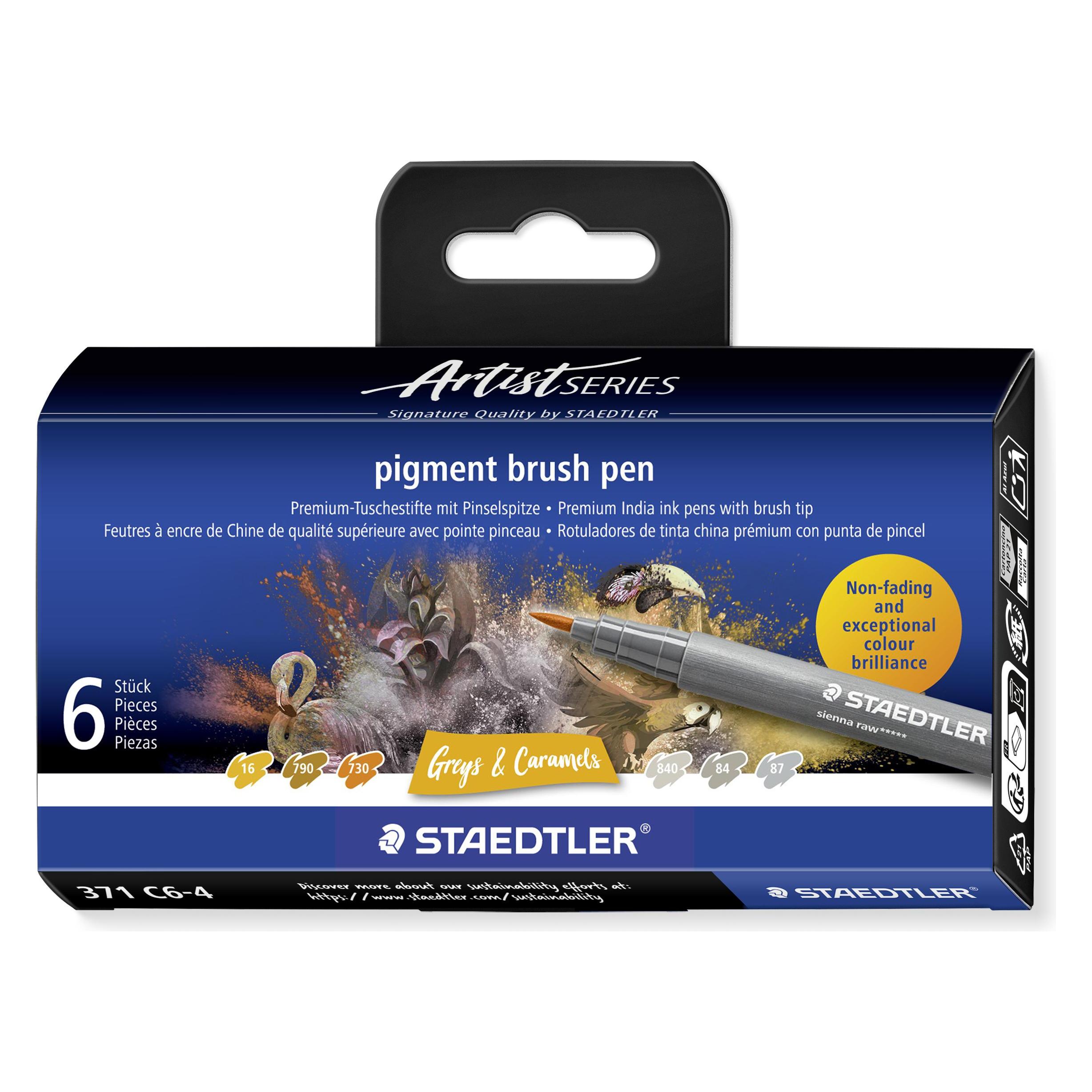 Staedtler Fasermaler mit Pinselspitze (6x) (371 C6-4)