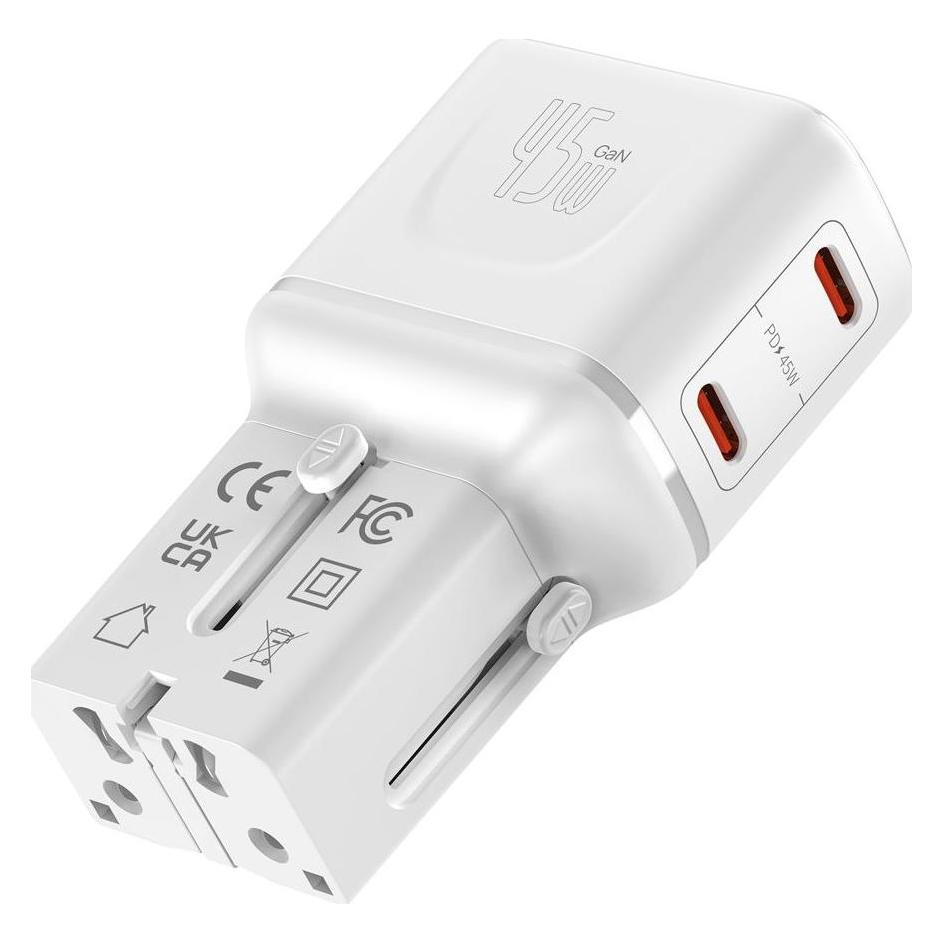 Value USB-Reiseladegerät, EU/UK/US, 2x USB C, 45W (45 W, 2 Ports) (19.99.1114)