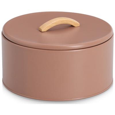 Aufbewahrungsbox ZELLER PRESENT "2400 ml, Metall/Gummibaum, mocca", braun (mocca), B:22cm H:13,5cm T:22cm, Massivholz, Metall, Aufbewahrungsboxen, Aufbewahrungsbox, Trendfarbe, Holzgriff, Aromaschutz