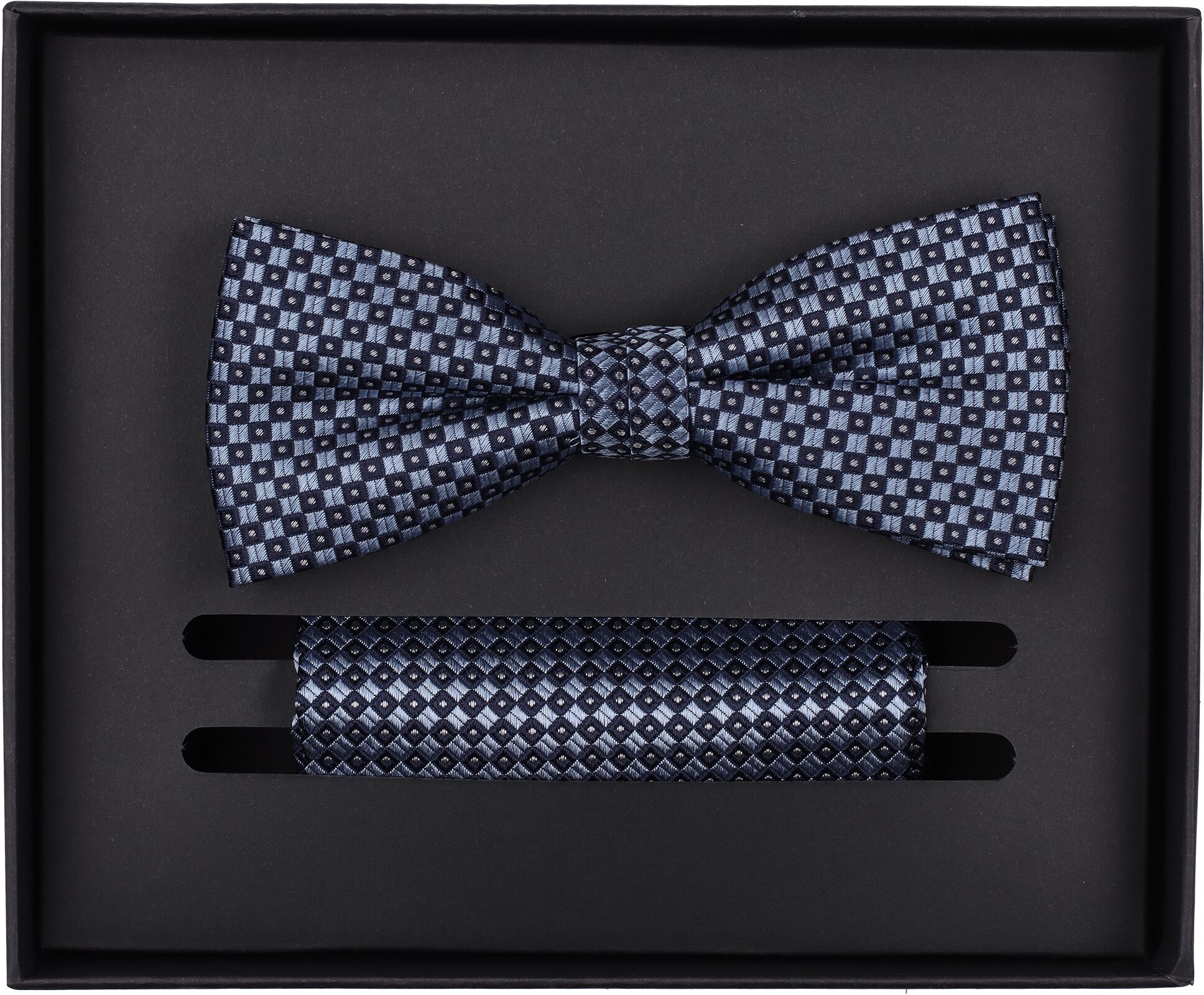 Fliege VENTI "VENTI Set aus Fliege und Einstecktuch gemustert", Herren, blau (himmelblau), 100% Seide, Fliegen