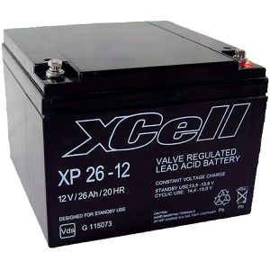 XCell AGM-Batterie XP26-12, 12 V, 26 Ah, M5 Anschluss, mit VdS-Zulassung