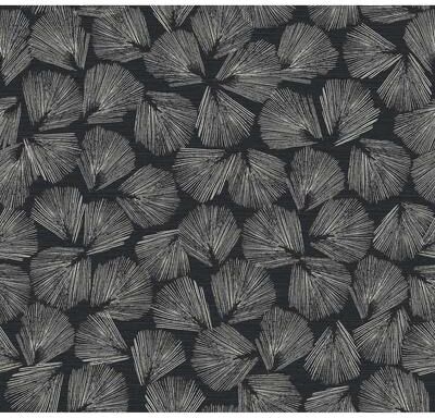 Christiane Lemieux Lemieux et Cie Elora Leaf Black Wallpaper