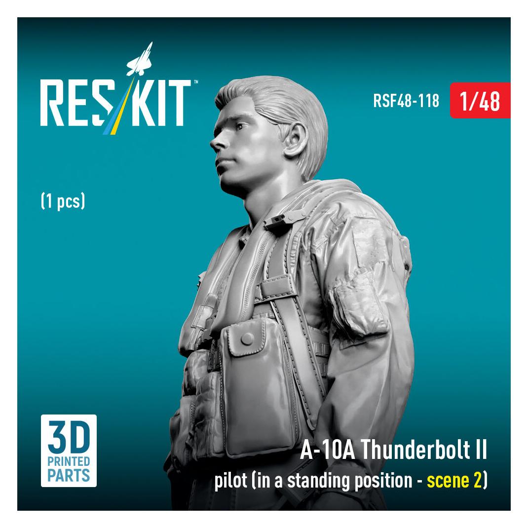 ResKit A-10A Thunderbolt II pilot (in a standing position - scene 2) (1 pcs) (3D Printed) (RSF48-0118)