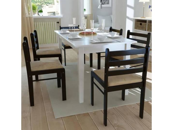 (ONSALE)6 pcs Chaises de salle à manger Scandinave Marron Bois solide et velours 44x45x81 cm - 62816