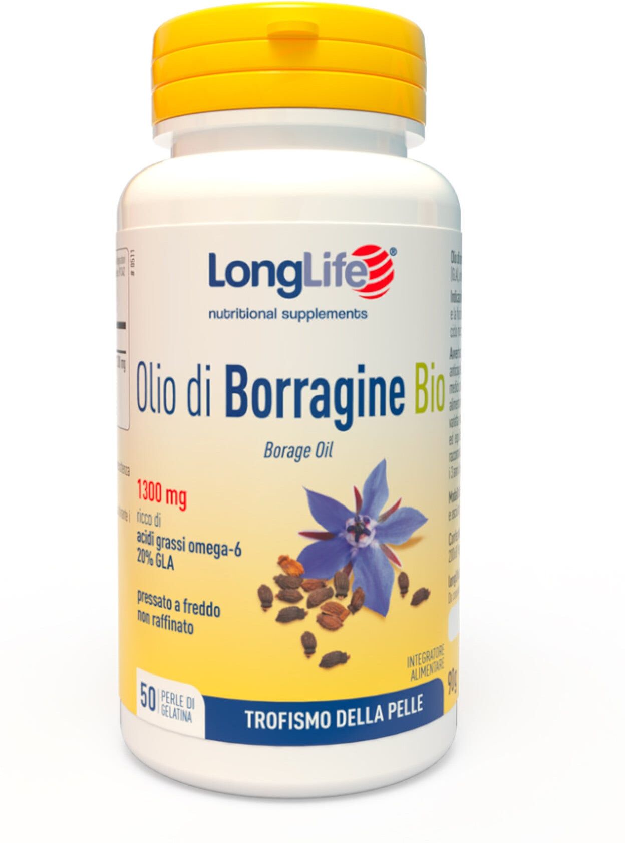 LONG LIFE Olio Di Borragine 1300mg 50 Perle 