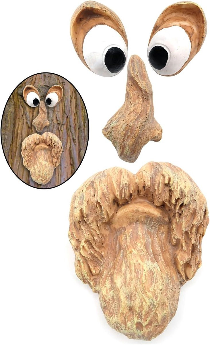 ByShayne Grappige Tuindecoratie Oude Man Gezicht Sculptuur voor Thema-activiteiten en Feestdagen