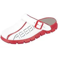Abeba, Sicherheitsschuhe, Clog Berufsschuhe Dynamic OB mit Aufdruck weiss/rot 45 (OB, 45)