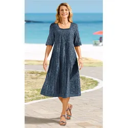 Baumwoll-Kleid in blau in Größe 36 von DW-Shop, Blau, 36