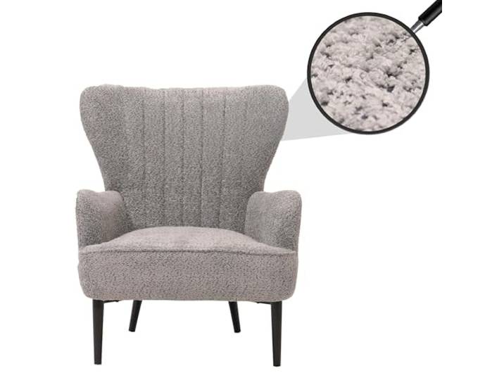 Mendler Lounge-Sessel HWC-K37 Stoff Chenille - grau