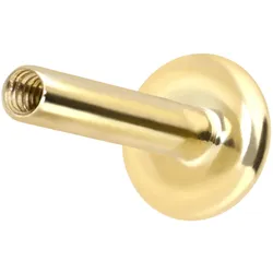 14 Karat Gold Labret mit Innengewinde ohne Aufsatz