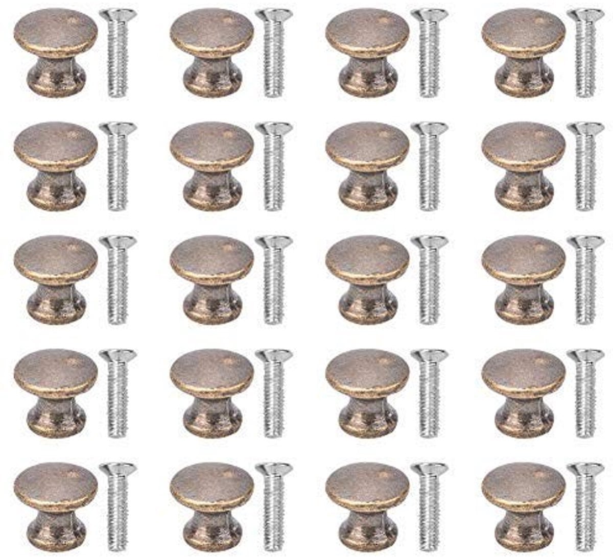 Dailygoods Set van 20 Vintage Meubelknoppen - Antirust - Kastknoppen
